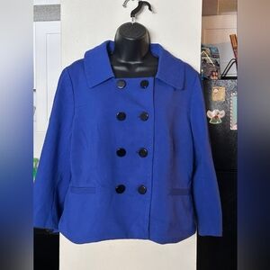 Women's Blue Double-Breasted Jacket